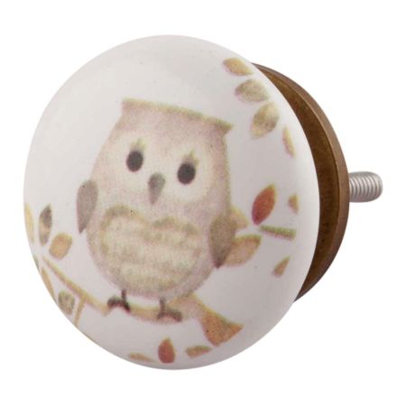 Mixing Color Owl Ceramic Flat cabinet Knob Online